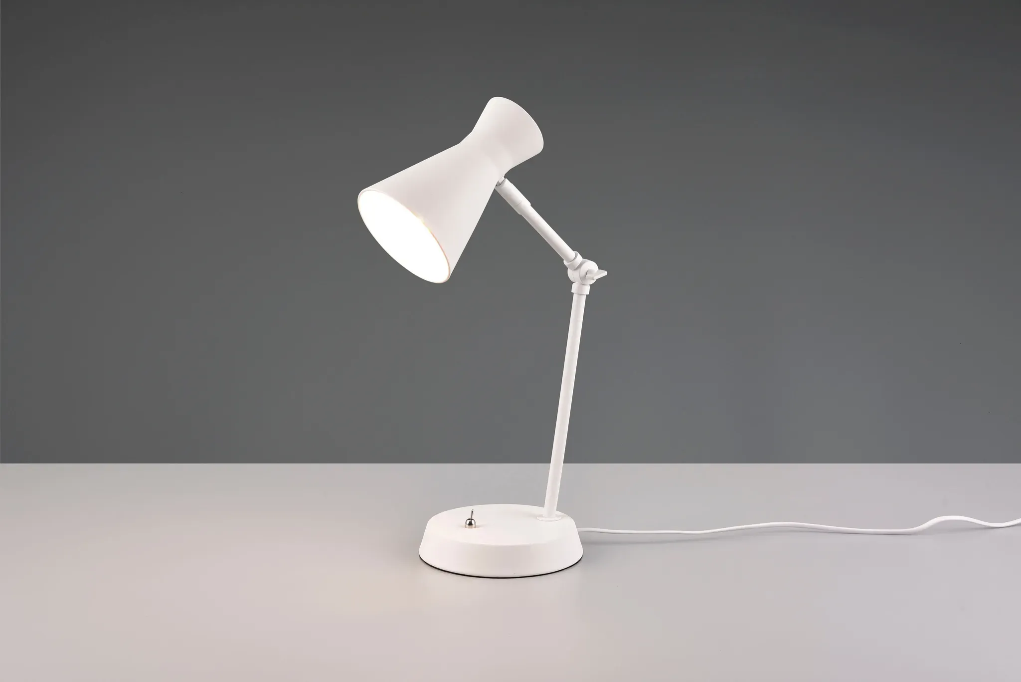 Schreibtischlampe TRIO LEUCHTEN "Enzo" Lampen Gr. Höhe: 50,1 cm, weiß (weiß matt) Schreibtischlampen Tischlampe mit Kippschalter, exkl E27 Leuchtmittel (10W), verstellbar