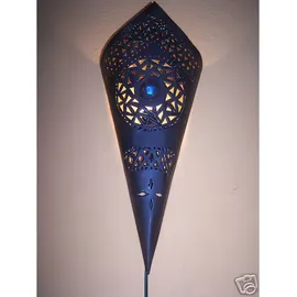 Marrakesch Orient & Mediterran Interior Wandleuchte Fatma Blau Metall - H 50cm Handarbeit Orientalisch