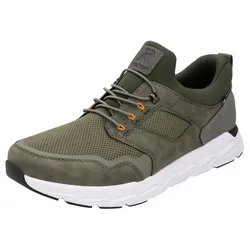 Slip-On Sneaker RIEKER SPORT, Herren, Gr. 40, grün (oliv, grau), Textil, Lederimitat, sportlich, Schuhe, aus der neuen Christoph Kramer Kollektion, mit MemoCup-Innensohle