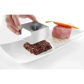 HENDI Speiseringe, und Stampfer, quadratisch, 80x80x45 mm