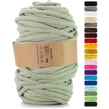 Netuno 1x Makramee Garn Olivengrün 9 mm 50 m Baumwollkordel mit Polyesterkern Dickes Garn Makramee Kordel aus Baumwolle Kordelband Naturkordel Makramee Kordel Makramee Faden Cotton Cord Macrame