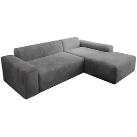 Juskys Sofa in L-Form Vals rechts Dunkelgrau