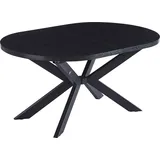 Home Deluxe Esstisch Oval Ausziehbar AVENTI inkl. Sternfuß - 160 x 100 cm Dark Oak