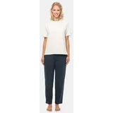 SCHIESSER Schlafanzug Organic Cotton in Blau gepunktet / Creme | Gr.: 46