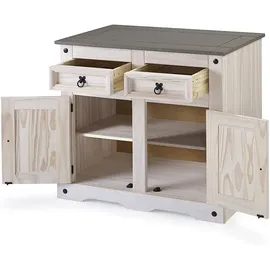 Sam Sideboard 91,5 x 83,5 x 43 cm Weiß/Grau
