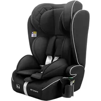 Tulano Zooma 25 Kindersitz 15-36 kg ohne ISOFIX, Autositz für Kinder 76-150 cm, ergonomisch mit verstellbarem Kopfteil und waschbarem Bezug, komfortable Polsterung für sicheres Reisen, Schwarz