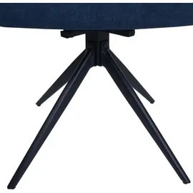 MCW 6er-Set Esszimmerstuhl MCW-N72, Polster-Küchenstuhl, drehbar Auto-Return, Stoff/Textil (420g/m2) Öko-Tex ~ blau