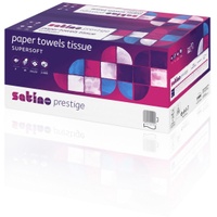 Satino Papierhandtücher prestige, 22 x 32 cm, W-Falz, 3-lagige Einmalhandtücher aus 100% Zellstoff, 1 Karton = 2.500 Blatt, W-Falz