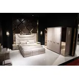 xlmoebel Elegantes Schlafzimmer-Set aus Holz in Beige mit modernem Design,
