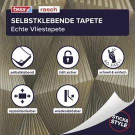 tesa rasch Vliestapete Cairo 6,00 m x 0,64 m 1 St Schwarz/Gold 370713