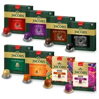 Jacobs Kaffeekapseln Vielfaltsbox, 8 Sorten, 6 x 20 + 2 x 18 Getränke, Nespresso* kompatible Kaffee Kapseln, 156 Kapseln