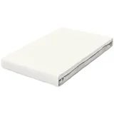 schlafgut Spannbettlaken Baumwolle-Elasthan 120 x 200 - 130 x 220 cm Off-White
