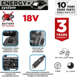 Graphite Energy+ 18V Akku-Kompressor