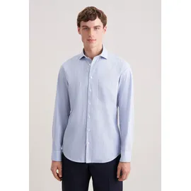 Seidensticker Businesshemd SEIDENSTICKER, Herren, Gr. L (42), normale Ärmellängen, blau, 100% Baumwolle, gestreift, slim fit, 2-Knopf-Manschette, Hemden, Slim 1/1 Kentkragen Gestreift