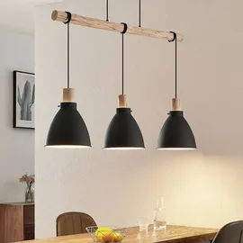 LINDBY Trebale 3-flg. 60 W 28 cm rechteckig schwarz Holz, Metall