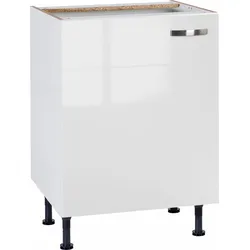 Unterschrank KOCHSTATION "KS-Cara", weiß (weiß glanz, weiß), B:60cm H:87cm T:58,4cm, Schränke, Breite 60 cm