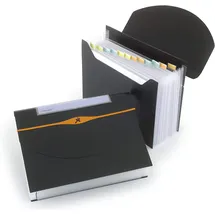 Rexel Optima Fächermappe Polypropylen 13-teilig Kapazität 500 Blatt A4 schwarz