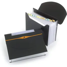 Rexel Optima Fächermappe Polypropylen 13-teilig Kapazität 500 Blatt A4 schwarz