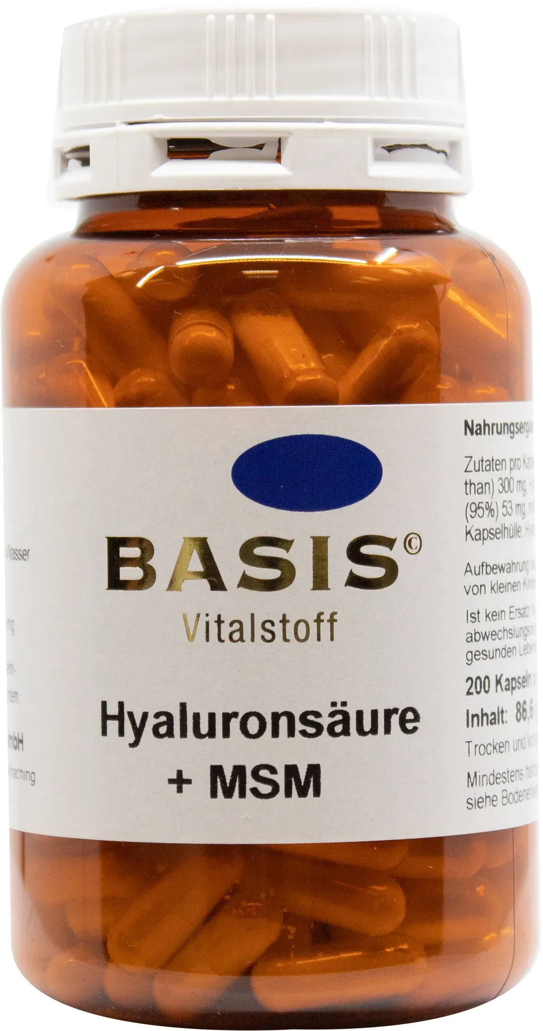 Basis Hyaluronsäure+MSM, 200 Kapseln