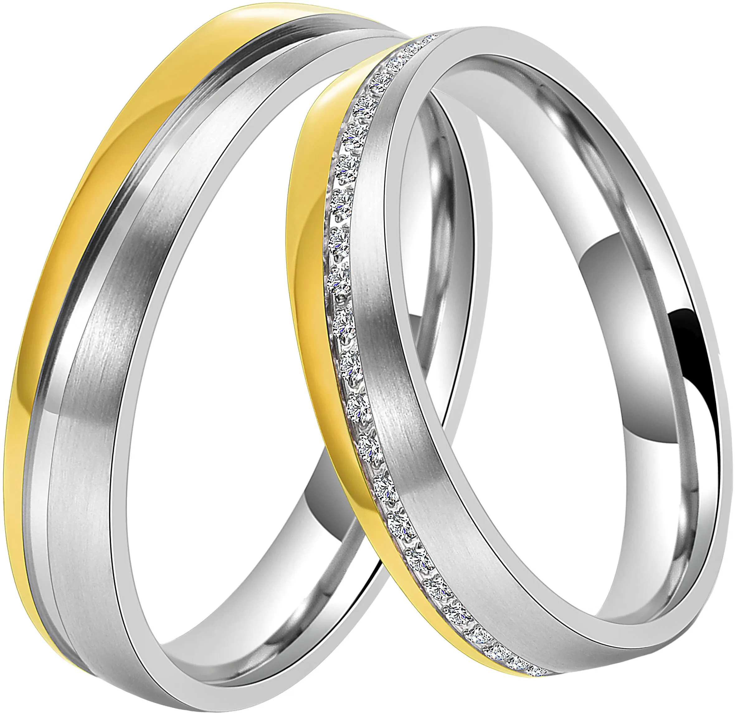 DOOSTI Trauring »Schmuck Geschenk Edelstahl Trauring Ehering Partnerring LIEBE«, wahlweise mit oder ohne Zirkonia DOOSTI edelstahlfarben-gelbgoldfarben 54