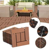 Tolletour Wpc Terrassenfliesen 88er Spar Set Für 8m2, 30x30 Cm, Braun In Holzoptik, Für Garten Balkon Bodenbelag Mit Drainage Und Klicksystem