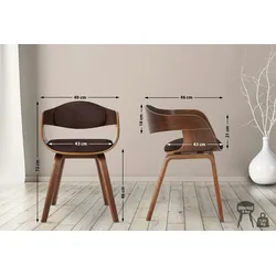 CLP 2er Set Stühle Kingston Stoff walnuss/braun/walnuss