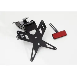 PROTECH Kennzeichenhalterset inkl. Reflektor und Kennzeichenbeleuchtung Edelstahl/Aluminium pulverbeschichtet schwarz, schwarz