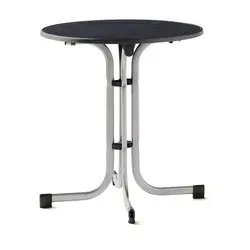 SIEGER Klapptisch »207«, LxBxH: 70 x 72 x 72 cm, Mecalit®-Pro, rund - silberfarben