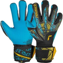 REUSCH Torwarthandschuhe Attrakt Aqua Finger, black / gold / aqua, 7,5