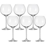 LEONARDO 6er Set, spülmaschinenfeste Rotwein-Gläser, Rotwein-Kelch mit gezogenem Stiel, Wein-Gläser Set, 750 ml, 035389