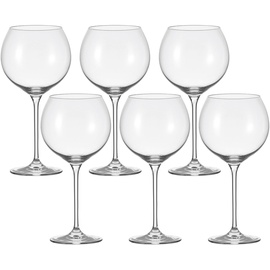 LEONARDO Cheers Burgunder-Gläser, 6er Set, spülmaschinenfeste Rotwein-Gläser, Rotwein-Kelch mit gezogenem Stiel, Wein-Gläser Set, 750 ml, 035389