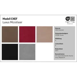 Cotta Ecksofa »Chef L-Form« mit Kopfteilverstellung, edle Metallkufen, wahlweise mit Bettfunktion rot