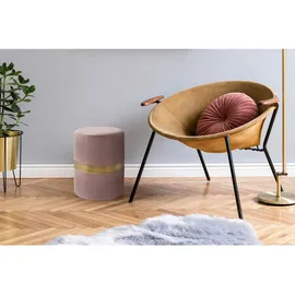 Kayoom Beistelltisch gold, Altrosa Metall, Uni, rund, 36x47x36 cm,