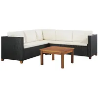 vidaXL Garten-Lounge-Set 4-tlg. schwarz 44107