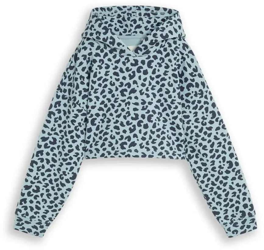 TOM TAILOR Mädchen Cropped Hoodie Sweatshirt, grün, Animalprint, Gr. 164