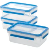 Emsa CLIP & CLOSE 7,0 cm hoch transparent 1,0 l, 3 St.