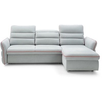 JVmoebel Ecksofa, Design Ecksofa Couch Wohnlandschaft Textil Polster Sofas Leder grau
