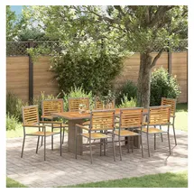 vidaXL Garten Essgruppe 9-tlg. Grau/Braun