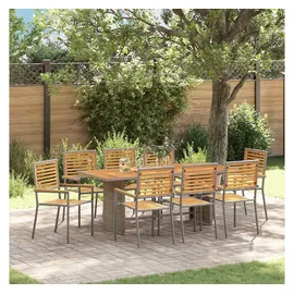 vidaXL Garten Essgruppe 9-tlg. Grau/Braun
