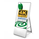 Digitaler Kundenstopper 43" TrendLine weiss - mit SAMSUNG 24/7 Digital Signage Display inklusive Mediaplayer