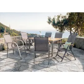 AMBIA GARDEN Ausziehtisch 150-210 x 90 x 74 cm Anthrazit/Naturfarben