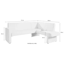 Home Affaire Eckbank "Umag", blau, B:210cm H:89cm T:160cm, 100% Polyester Primabelle ( Microfaser );100% Polyester Duncan ( Luxus-Microfaser), Sitzbänke, Eckbank, 210 x 60 cm