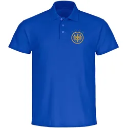 multifanshop Poloshirt - Deutschland - Adler Retro Gold - Druck gold metallic - Polo