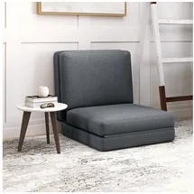 Homcom Bodensofa Polyester 3-in-1 Klappbar Dunkelgrau