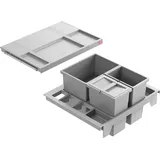 HAILO 3620611 Abfallsorter SEPARATO K 60, 34 (1x18 + 2x8) Liter / Hailo XS Inset 60.3/34 für 60 cm SB - Hellgrau