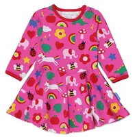 Toby Tiger Skater Kleid mit Spielzeug Print in rosa