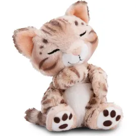 NICI 49747 - Sleeping Pets, Katze Bengal 12cm, schlafend im Körbchen (grün), Plüsch, GREEN