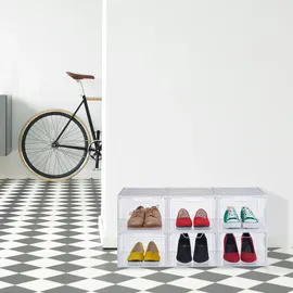 Relaxdays Schuhbox 34 x 25 x 18 cm 6-tlg. transparent