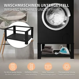 ML-Design Waschmaschinen Untergestell mit Ablage, Schwarz, 63 x 54 cm