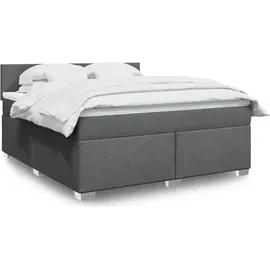vidaXL Boxspringbett 180 x 200 cm Dunkelgrau
